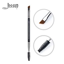 Jessup Eyebrow Makeup Brush Dual head Eyelash Brushes Eye Make Up Cosmetics Beauty Tools Synthetic Hair Wood Handle 220722
