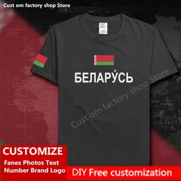 Republic of Belarus Belarusian Cotton T shirt Custom Jersey Fans DIY Name Number Brand Fashion Hip Hop Loose Casual T shirt 220616