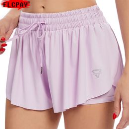 Women's Refreshing Flowy Running Yoga Workout Gym Athletic Hiking Shorts Leggings High Flexibility Waistband Push Up Cute Shorts 220523