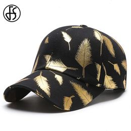 women trucker hats Canada - Summer Bronzing Feather Baseball Cap For Men Women Black Gold Trucker Hats Outdoor Sports Golf Sun Visor Brand Caps