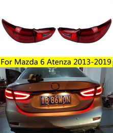 Car Goods Taillights Assembly For Mazda 6 Atenza 2013-20 19 LED Taillights Rear Lamp Dynamic Turn Signal Highlight Upgrade
