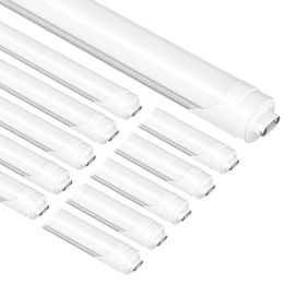 JESLED T8 LED Tube Light Rotated R17DR One Row 45W Cold White Frosted Cover Shop Garage Office Lights