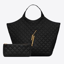 Diamond Lattice Shopping Bags Large Capacity Women Totes Bag Genuine Leather Thread Metal Big Letter Sign Chain Zipper Wallet Black Shoulder Handbags Tote Purses