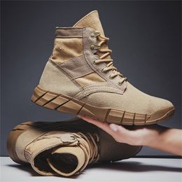 VastWave Winter Faux Suede Mans Military Slip Resistant Army Mens Soldier Ankle boot Male Canvas Webbing Safety Work Shoes Y200915