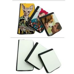 Sublimation Wallet Full zipper Purse storage bags Blank PU material Wallets 3 sizes F0527