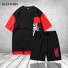 Summer Set Men Fashion Brand Clothing Short Sleeve T Shirts Two Piece Tops Shorts Sportswear Set Mens Short Sets Male Tracksuit LJ201124