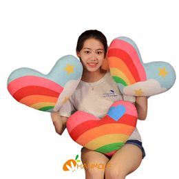 Cm Printing Rainbow Cloud Star Heart Shaped Blue Cushion Sofa Chair Decoration Props Birthday Gift J220704
