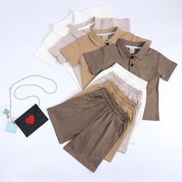 Summer Boys Casual Clothing Sets Outfits For Kids Clothes Short Sleeved Turn-down Collar Top POLO Shirt And Short Pants Cotton Sport Suit