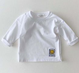 Moda çocuklar baskı bebek çizgili giysiler pamuk uzun kollu tişörtler erkek ve kız üstleri otum 828 ops