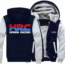 Men's Hoodies & Sweatshirts Winter HRC Racing Logo Jacket Men Fashion High Quality Casual Wool Liner Fleece Male Hoody CoatMen's