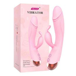 NXY Vibrators Small soft cute vibrator telescopic massage stick female G-spot heating second masturbator sex toys for women 0407