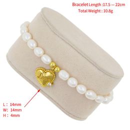 Charm Bracelets MAMA Letter CZ Charms Bangle For Women Fashion Freshwater Pearl Bracelet 2022 Simple Jewellery Accessories Wholesale GiftCharm