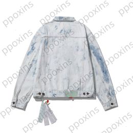 Fashion designer Men's Jacket New Autumn Winter Wash Blue Arrow Denim Loose Windbreakers Coat Mens Jackets