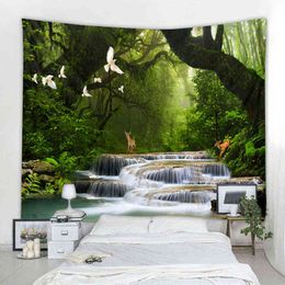 Landscape Decorative Carpet Mandala Boho Hippie Wall Rugs Curtain Living Room Bedroom Decor Tapestry J220804