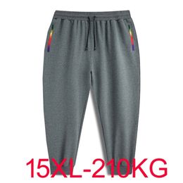 Pantaloni maschili di grandi dimensioni 10xl 14xl 15xl autunno inverno per i pantaloni della tuta sportiva Elasticità Black High Street 220826