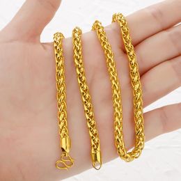 Chains Vintage 50CM Long 18K Gold Necklace For Men Womens Chain Rope Link Male Golden Necklaces WholesaleChains ChainsChains