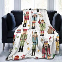 Blankets Throw Blanket Nutcracker Christmas Tree Star Fleece Super Soft Warm Micro For Bed Office