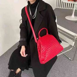 Evening Bags Vintage Oversize Chic Women Shoulder Bag Ruched Woven Ladies Crossbody Fashion Retro Big Female Handbag Party Girl Tote New 220407