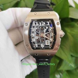 Hot Selling Top Quality Watches 37mm x 48mm RM67-01Ti EXTRA FLAT Skeleton Stainless Steel Transparent Mechanical Automatic Mens Watch Men's Wristwatches