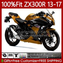 Injection Body For KAWASAKI NINJA ZX300 ZX3R EX ZX 3R 300R Golden black ZX-300R 13-17 125No.38 EX300R ZX-3R ZX300R 13 14 15 16 17 EX-300 2013 2014 2015 2016 2017 OEM Fairing