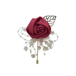 Decorative Flowers & Wreaths Creative Wedding Bride Groom Corsage Silk Rose Prom Brooch Pins Dance Party Costume Decor Favour SuppliesDecorat