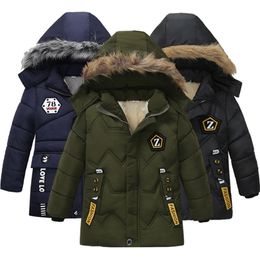 Boy Down Jacket Winter Warm Baby Boys Star Hooded Wear Down Jacket Children Outerwear Kids Zipper Jacket Coat2-5 years old LJ201127