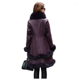 Women's Fur & Faux Autumn 2022 Winter Superior Quality Real Coat Women Korean Rex Lining Collar Genuine Leather Jacket