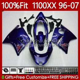 Dark blue Injection Body For HONDA CBR1100 CBR 1100XX 1100 XX CC 114No.123 Blackbird CBR1100XX 1996 1997 1998 1999 2000 2001 2002 2003 2004 2005 2006 2007 Fairing