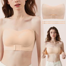 Invisible Bra Tube Tops Strapless Bras Seamless Bralette Wireless Wedding Brassiere Push Up Underwear Sexy Women Lingerie 220519