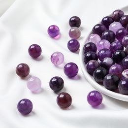 Natural Stone 15mm Amethyst ball Bead Palm Quartz Mineral Crystal Tumbled Gemstones Hand Piece Home Decoration Accessories Gift