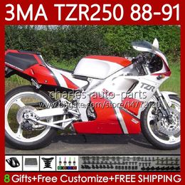 Fairings Kit For YAMAHA TZR-250 TZR250 TZR 250 R RS RR 88 89 90 91 ABS Bodywork 115No.49 YPVS 3MA TZR250R Red white TZR250RR 1988 1989 1990 1991 TZR250-R 88-91 MOTO Body