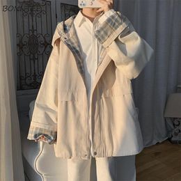 Jackets Women Retro Loose Zipper Hooded Spring College Harajuku Trendy Allmatch Cosy Minimalist Classic Leisure Unisex Outwear 220815