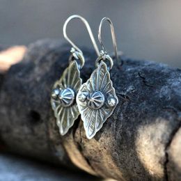 Dangle & Chandelier Vintage Ancient Metal Drop Earrings For Women Jewelry Tribal Ethnic Leaf Geometric AccessoriesDangle DangleDangle