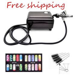 airbrush compressor kits Canada - Airbrush Set Kit Pen Body Paint Makeup Spray Gun for Paint with a brush and 2 nail temples for gift229n