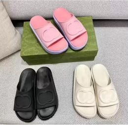 2022 Thick bottom Beach slippers fashion Summer Women New EVA Thick Soled Miami Slides Designer Flat Sandals House Pink White Black Flip Flops siz40 41 42 43 44 45