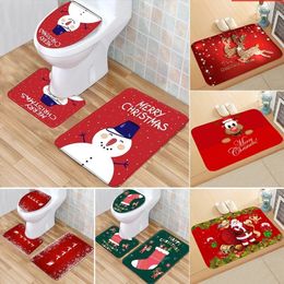 Staraise Santa Claus Toilet Cover Bathroom Set Christmas Decoration For Home Merry Navidad Happy Year Y201020