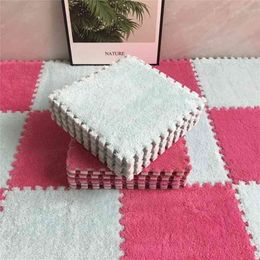 10Pcs/Lot Soft Plush Baby Play Mat Toys Eva Foam Infant Developing Mat Rug Puzzle Interlock Floor Mats 30x30 CM Kids Rug 210402