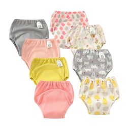 8PCS Waterproof Mesh Training Pants Reusable Toilet Trainer Panty Underwear Bebe Cloth Diaper Briefs Wholesale 220512