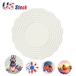 Arts and Crafts Blank Sublimation 10 INCH Wind Spinner Sublimation Metal Painting Metal Ornament Double Sides Sublimated Christmas Halloween Party Gifts