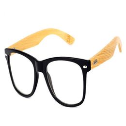 -Struttura telai telaio per donne uomini trasparenti occhiali da donna lenti chiare ottiche da uomo da uomo vintage signore signore in bambù naturale fram299b