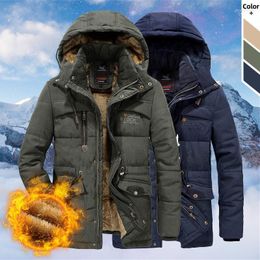 Men's Down & Parkas Brand Winter Parka Coats Men Warm Thick Cotton Padded 2022 Mens Fleece Hooded Windbreaker Overcoat Plus Size Jacket 6XL