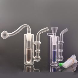 Wholesale 2style Smoking Colourful 10mm female small glass oil dab rig bong water pipe Hookah for smoking with tobacco bowl
