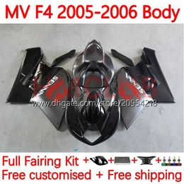 Bodys kit For MV Agusta F4 R312 750S 750 1000 R CC S 1000CC 05-06 Bodywork 154No.1 312 1078 S 1+1 312R 750R 1000R Cowling 2005 2006 MA MV F4 05 06 OEM Fairings factory black