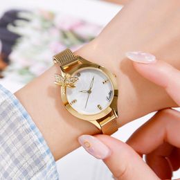 Wristwatches 2022 Fashion Light And Extravagant Women's Watch Celebrity Ins Quartz Dragonfly Rhinestone Dress Women