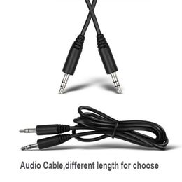 5mm cable NZ - 100pcs lot Black Aux Cable 50cm 70cm 100cm 3 5mm Stereo Jack Plug Male to Male Audio Cables For Mobile Phone MP3 Sliver Lead259L