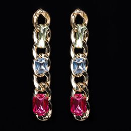 Dangle & Chandelier Arrive Fashion Jewelry Large Chain Collocation Bright Elegant Crystal Drop Earrings Women Wedding Long #E032Dangle