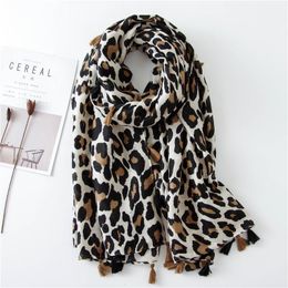 Fashion Women Leopard Print Scarf 180 90cm Stole Thin Cotton Warm Large Shawls And Wraps Foulard Femme Cachecol