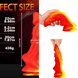 Nxy Anal Toys Soft Silicone Dildo Colourful Dinosaur Scales Penis with Suction Cup Sex for Woman Men Butt Plug Anus Expansion 220510