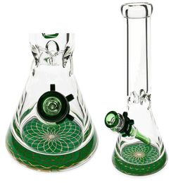 Vintage 12inch 7mm Beaker glass bong Hookah water Smoking pipe can put customer logo by DHL UPS CNE