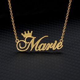 Colorfast Custom Name Necklace Personalized Stainless Steel Customized Letter Nameplate Pendant For Women/Girl Jewelry Gift